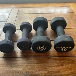 5 and 10 Pound Rubber Coated Dumbbell Set