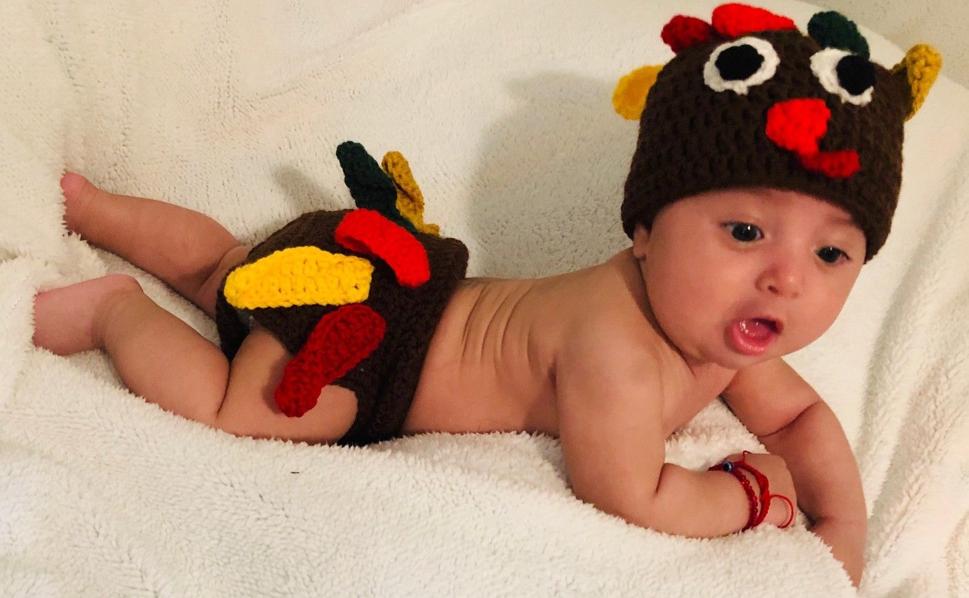 Turkey Thanksgiving Diaper Cover Set Photo Prop Newborn Baby 