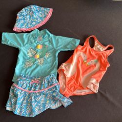 Little Girls Size 4 And Five Swimsuits