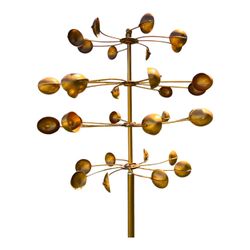Outdoor Yard Decoration, Wind Sculpture,Kinetic Sculpture for Patio & Lawn, Rustic Metal Spinner, Weather-Resistant Design