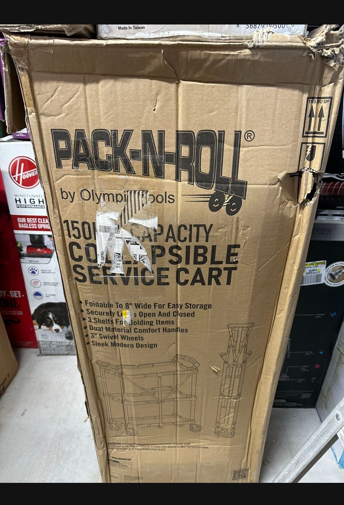 New Olympia Tools 410 007 Pack N Roll 150 lbs Folding Collapsible Service Cart $65 Firm