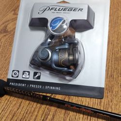 Brand New Pflueger President 20 & Ugly Stik GX2 7' Ultralight Spinning Combo