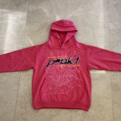 Sp5der Pink P*nk Hoodie Size Medium