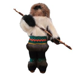 Vintage Alaskan Inuit Eskimo Indigenous Handmade Doll Leather Fur Stitched