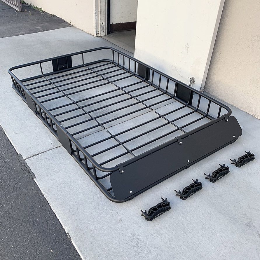 (New) $115 Universal Roof Rack Cargo Basket 64x39x6” Max 150Lbs