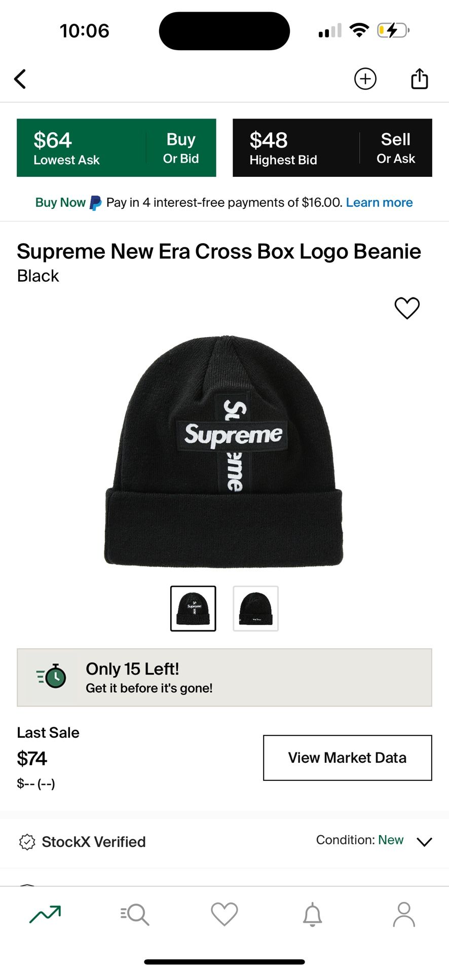 Supreme New Era Cross Box Logo Beanie