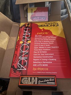 Vintage Hohner Great Little Harp Harmonica Set with Instruction Book