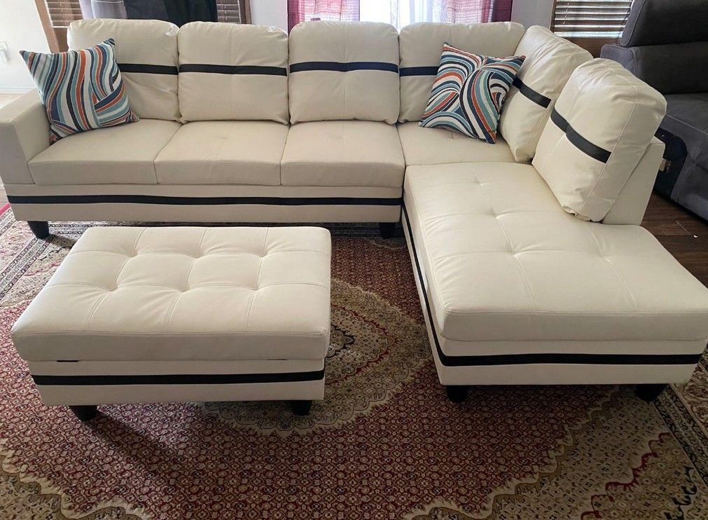 modern sectional sofa with storage ottoman