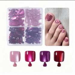 4 color toe nails press on