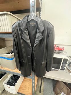 Black Leather Jacket - Medium