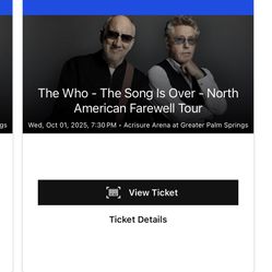 2 Tickets for The Who at Acrisure Tonight