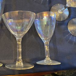 Vintage Iridescent Glasses Sold As Set Or Ind 