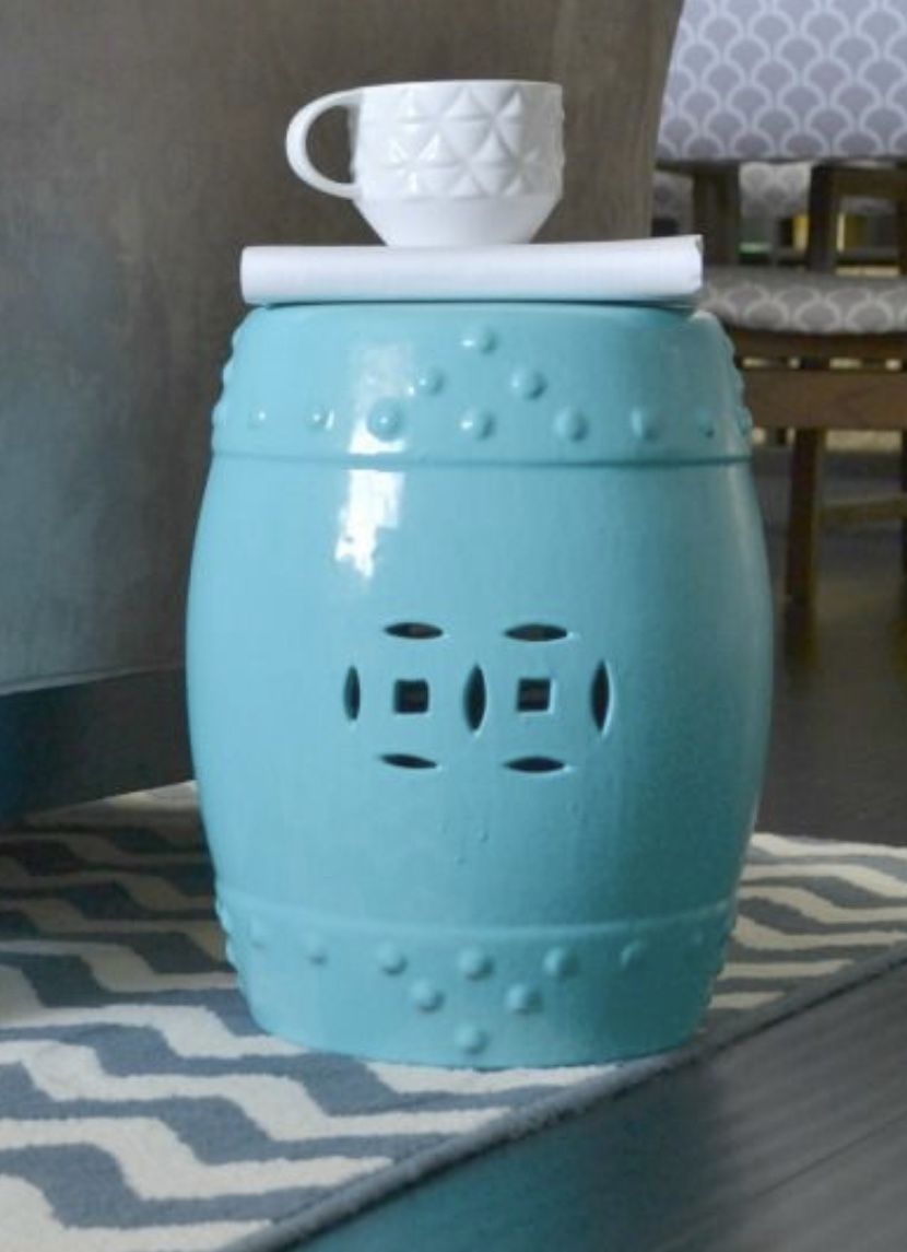 CERAMIC GARDEN STOOL, Decorative Garden Stools, Round Portable Ceramic Side Table, Hollow Out Drum Stool, for Patio, Deck, Backyard, Outdoor