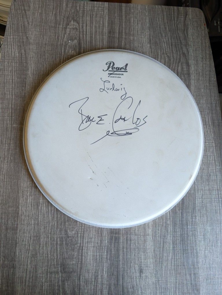 Drum Head Signed By Bun E Carlos