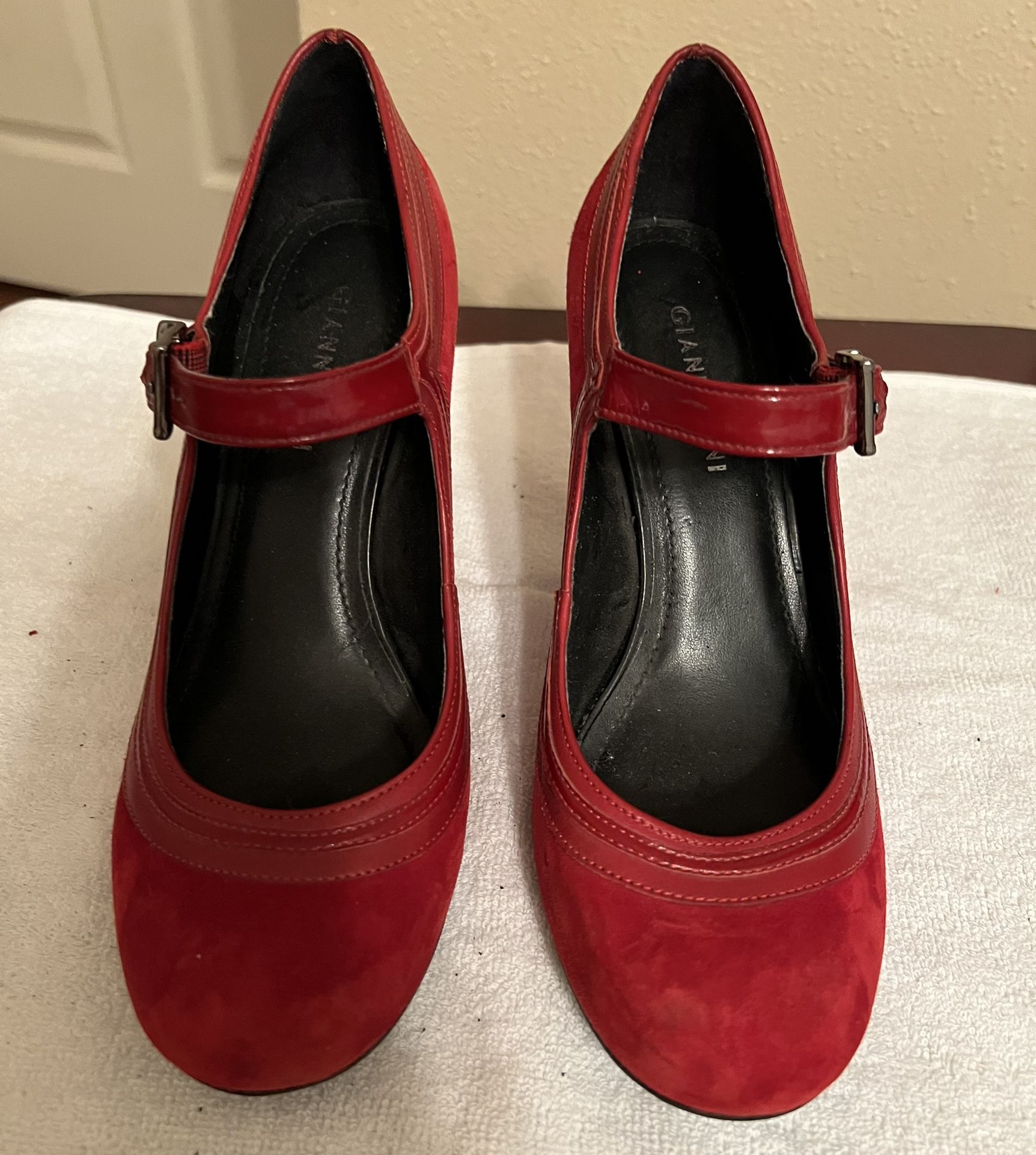 Red Suade Heel