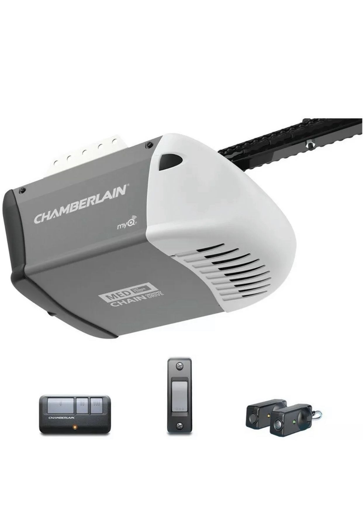 Chamberlain C203 0.5 HP Chain Drive Garage Door Opener Works w/ MyQ MED Life New