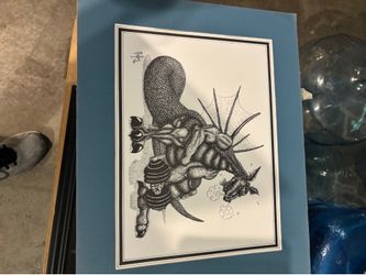 Dragon Print by Matteson '82-Matted/Framed 20 1/2 X 16 1/2