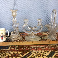 Vintage Glass Fish Candle Stick (As Is)