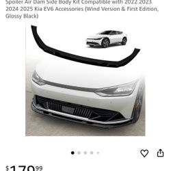  EV6 Front Lip Splitter ABS Front Bumper Lip Spoiler Air Dam Side Body Kit Compatible with 2022 2023 2024 2025 Kia EV6 Accessories (Wind Version & Fir