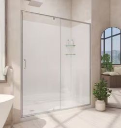 32 in. D x 60 in. W x 78 3/4 in. H Pivot Shower Door Base Wall Kit