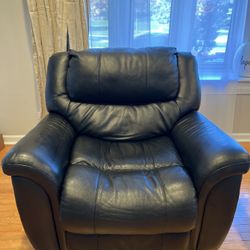 La Z Boy Black Leather Recliner Couch