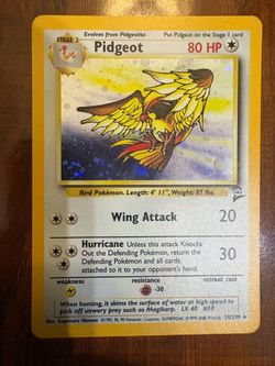 Pokemon Pidgeot 14/130 Base Set 2 Vintage Holo Rare LP/NM