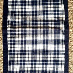Navy/White Plaid Reversible Table Runner