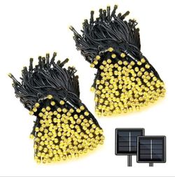 Lalapao 2 Pack Solar String Lights 85 Ft 240 LED Warm White NEW