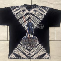 RARE 1999 Vintage Star Wars Darth Maul Tie Dye Short Sleeve T Shirt Mens Large