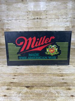 Vintage Miller Beer Sign Lighted Made the American Way - Gift