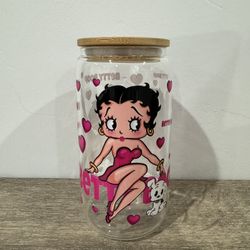 betty boop glass cup