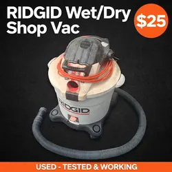 RIDGID Wet/Dry Shop Vacuum – Tested & Working