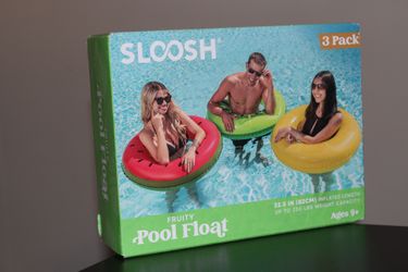 JOYIN Inflatable Swim Tube Raft (3 pack) with Summer Fruits Painting, Pool Toys