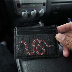 Gucci Card Case GG supreme KingSnake Print Wallet