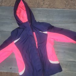 Girls 5T Double Zipper Hooded Coat Jacket