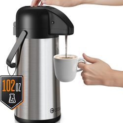 NEW GEOUJA 102oz (3L) Stainless Steel Coffee Airpot - $10