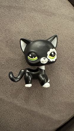 Blythe Black & White LPS Cat With Flower Eye