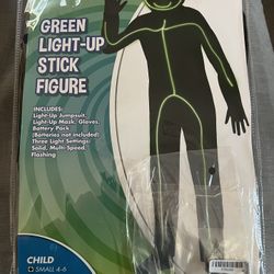 Green Ligh Up Stick Figure (child) Costume