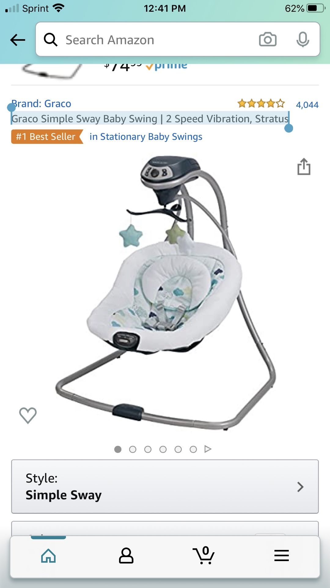 Graco Simple Sway Stratus Graco Simple Sway Swing, Stratus