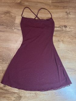 Burgundy Sparkle Mini Dress – Valentine’s Ready