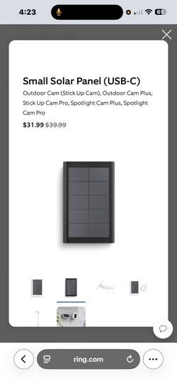 Solar Panel power for ring outdoor cameras