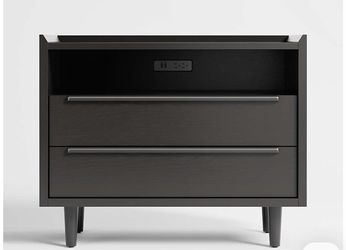 Crate & Barrel Tate 32" Charging Nightstands – Set of 2 – Black