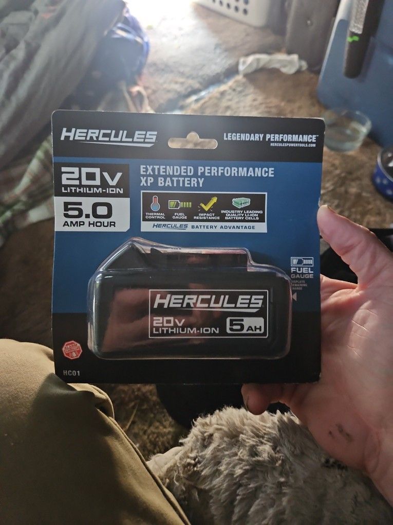 HERCULES 20V LITHIUM-ION 5.0 AMP HOUR EXTENDED PERFORMANCE XP BATTERY