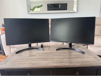 2 LG 27” Computer Monitors – Excellent Condition – Dual Monitor Setup