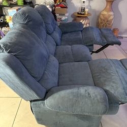 Blue Reclining Couch
