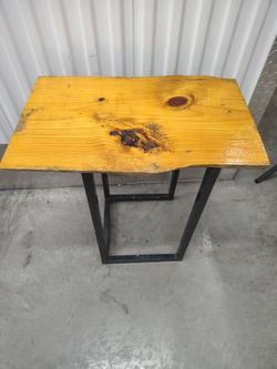 handmade live edge wood accent table