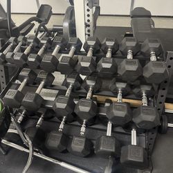 Dumbells 5-50 & 65 pairs increased by 5 lbs