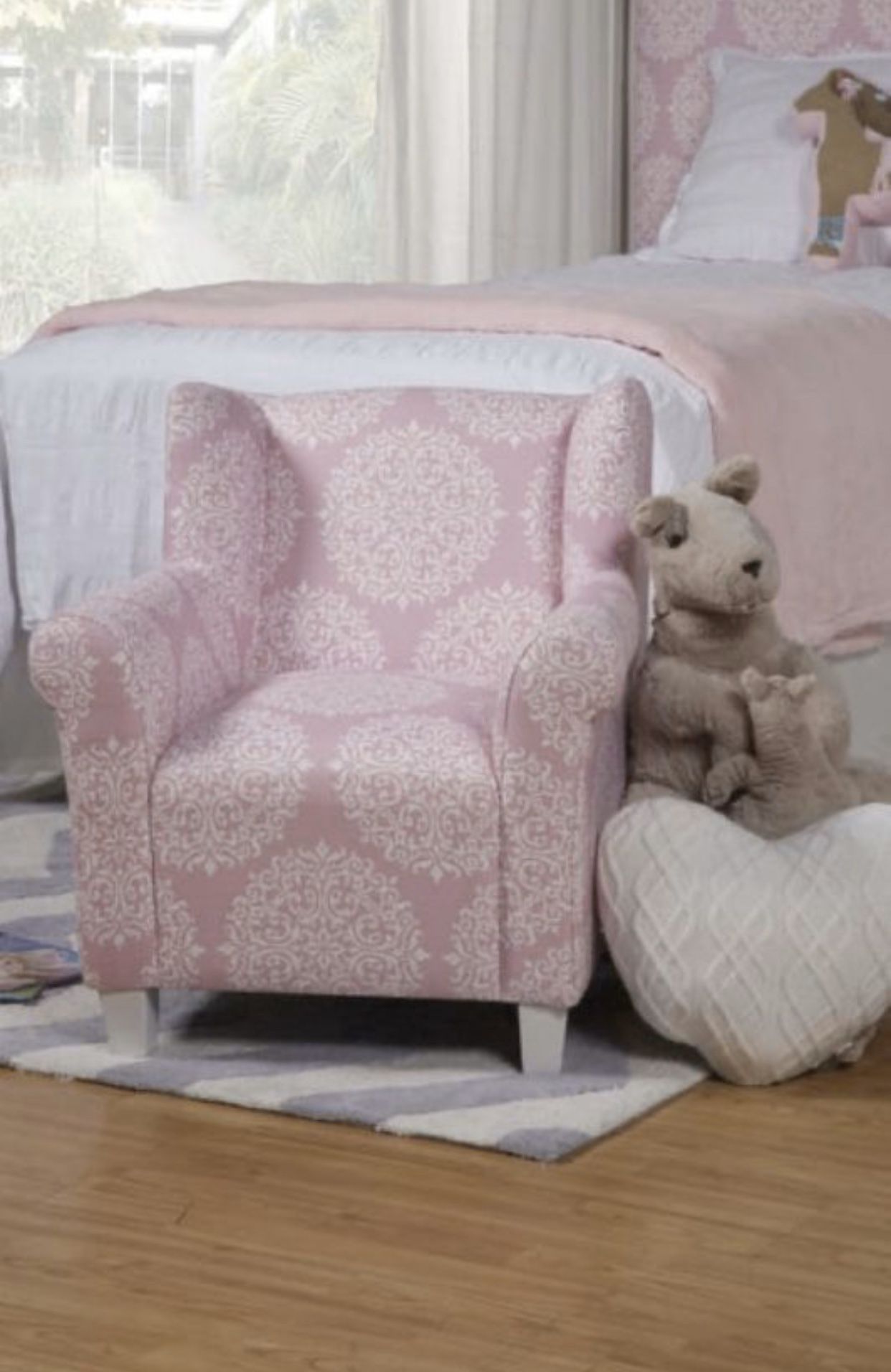HomePop Kids' Pink Medallion Print Chair