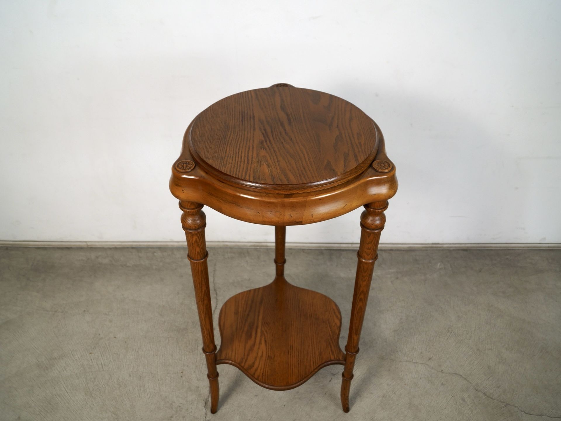 1960’s Hollywood Regency Faux Bamboo Tall Pedestal Table Plant Stand 