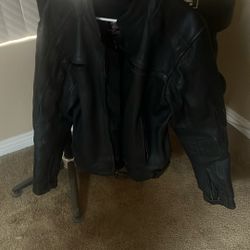 X Large Leather Biker Jacket  (Harley Davidson)